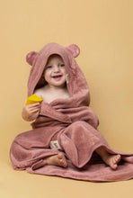 Load image into Gallery viewer, Heather Pink Hooded Towel
