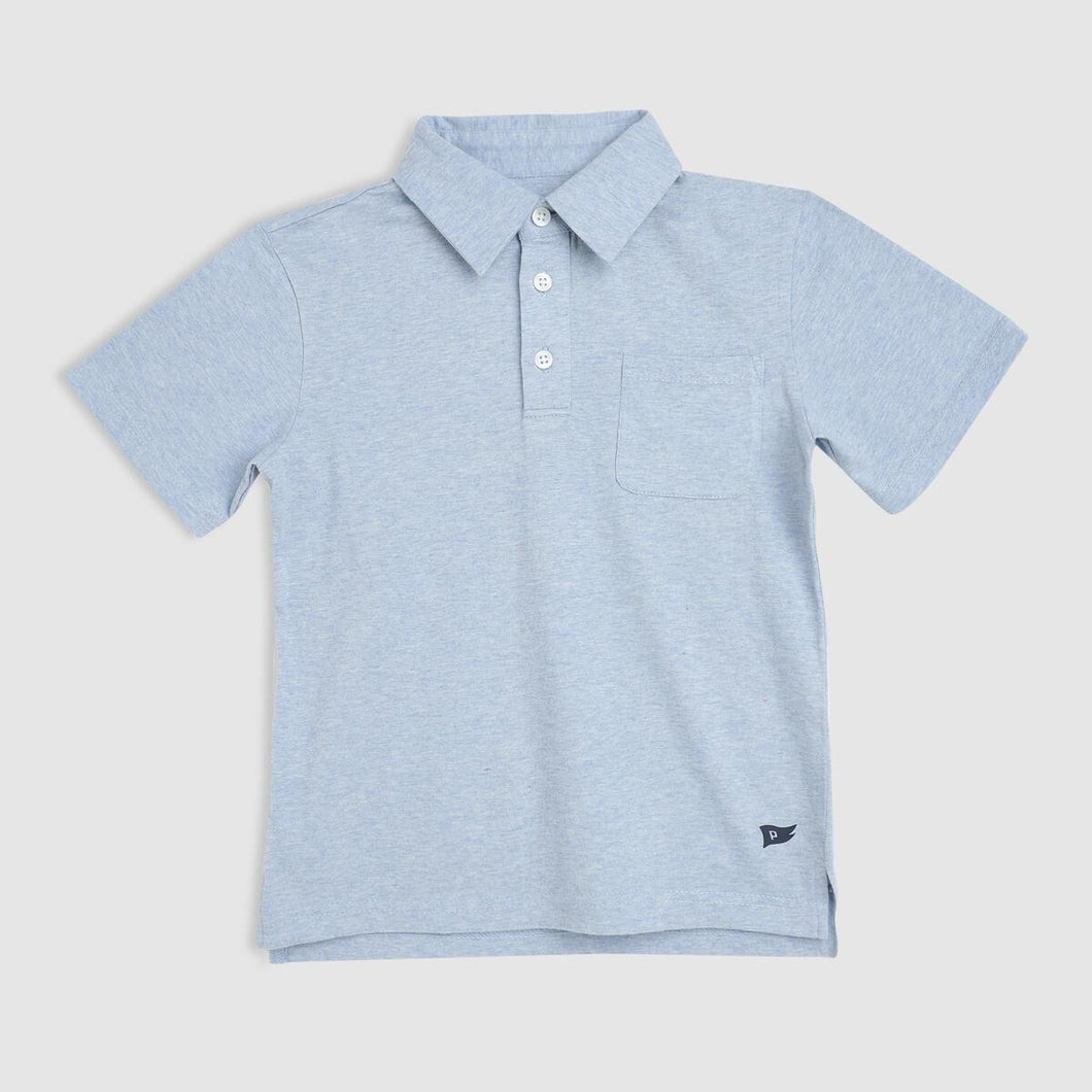 Blue Perf Heathered Polo