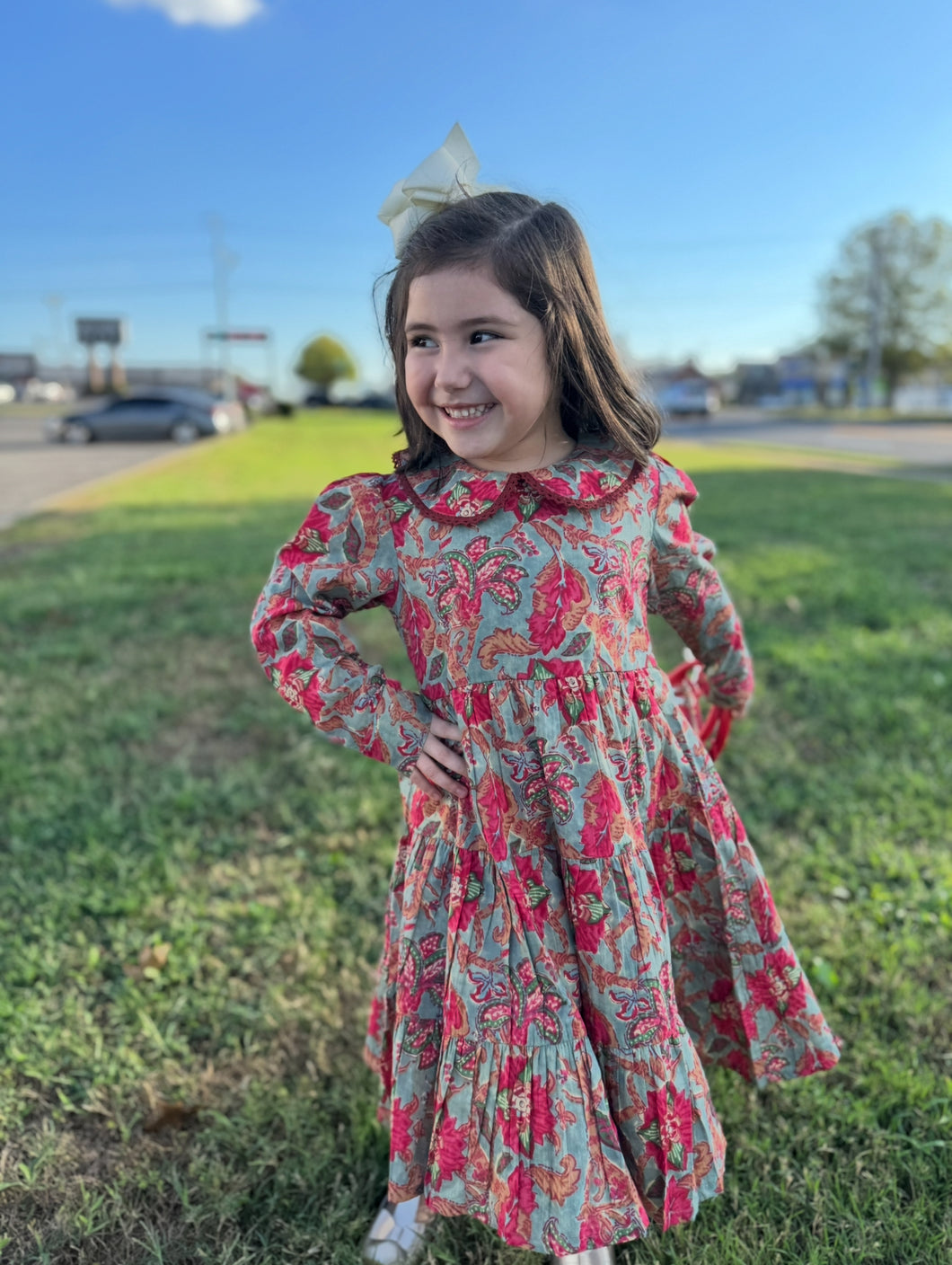 Bouquet Floral Peter Pan Dress