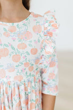 Load image into Gallery viewer, Pretty Pumpkin Ruffle Twirl Dress
