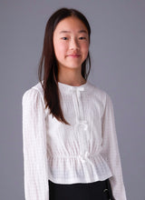 Load image into Gallery viewer, Cream Bow Front Top
