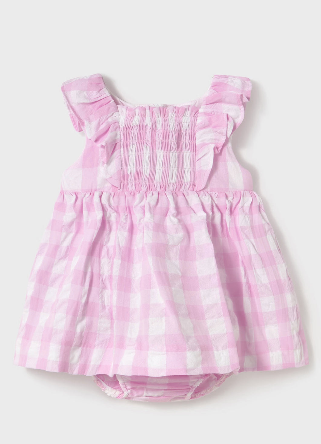 Soft Pink Vichy Dress with Bloomers