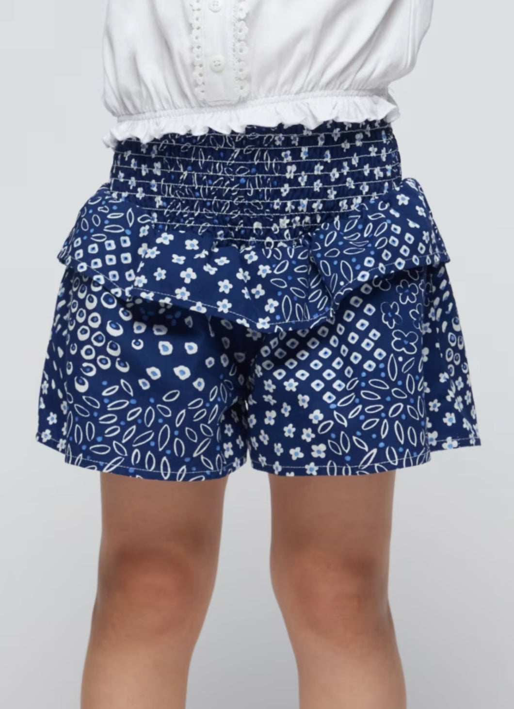Ink Patterned Ruffle Short