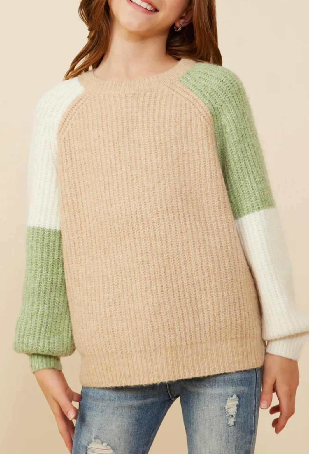 Asymmetric Color Block Sweater