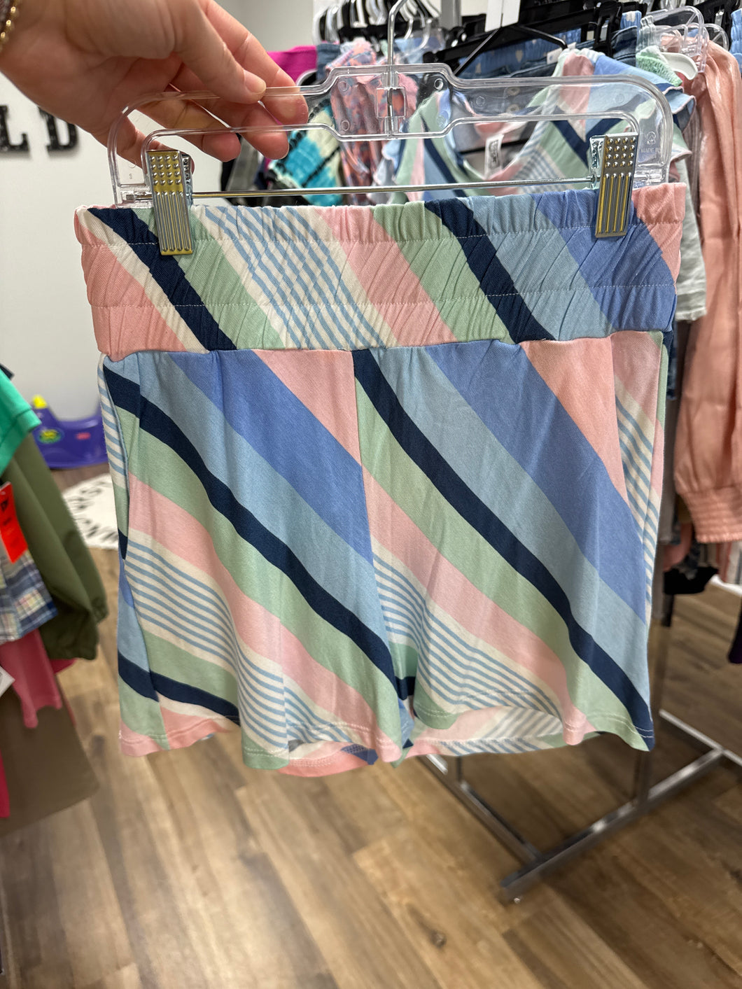 Blue Multi-Striped Short
