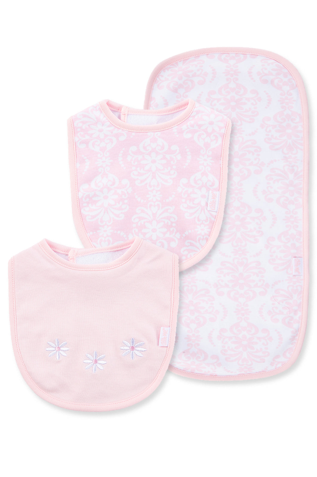 Damask Scroll Bib & Burp Cloth