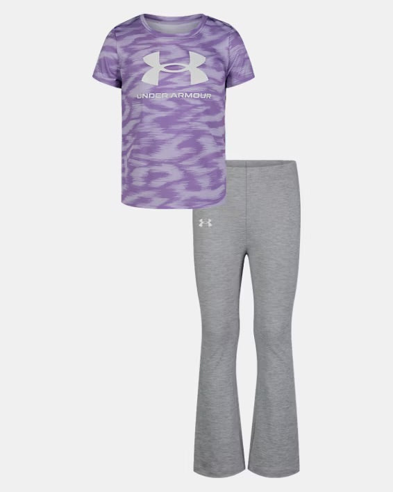 Girls UA Purple SS Yoga Pant Set