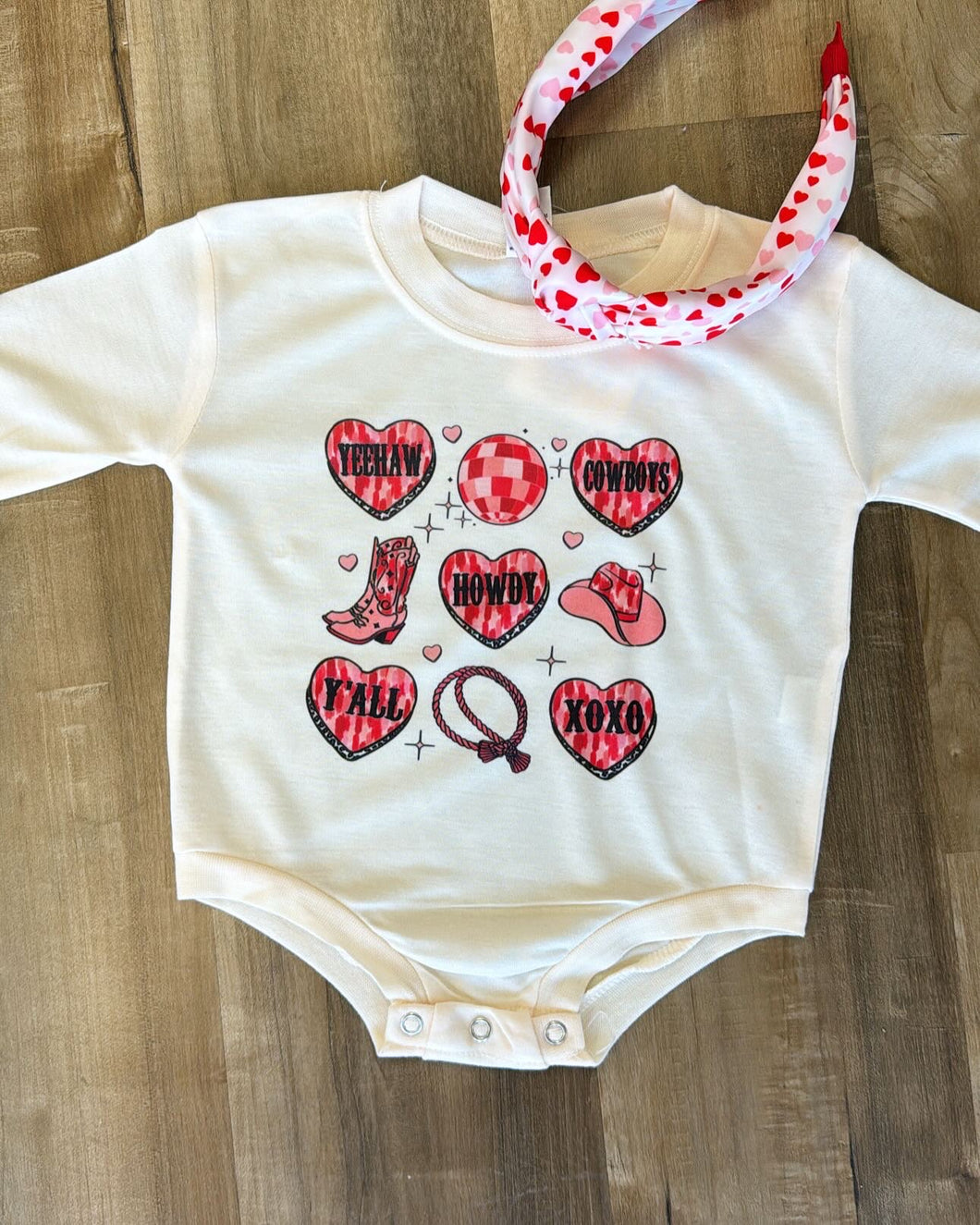 Howdy Valentine Bubble Romper