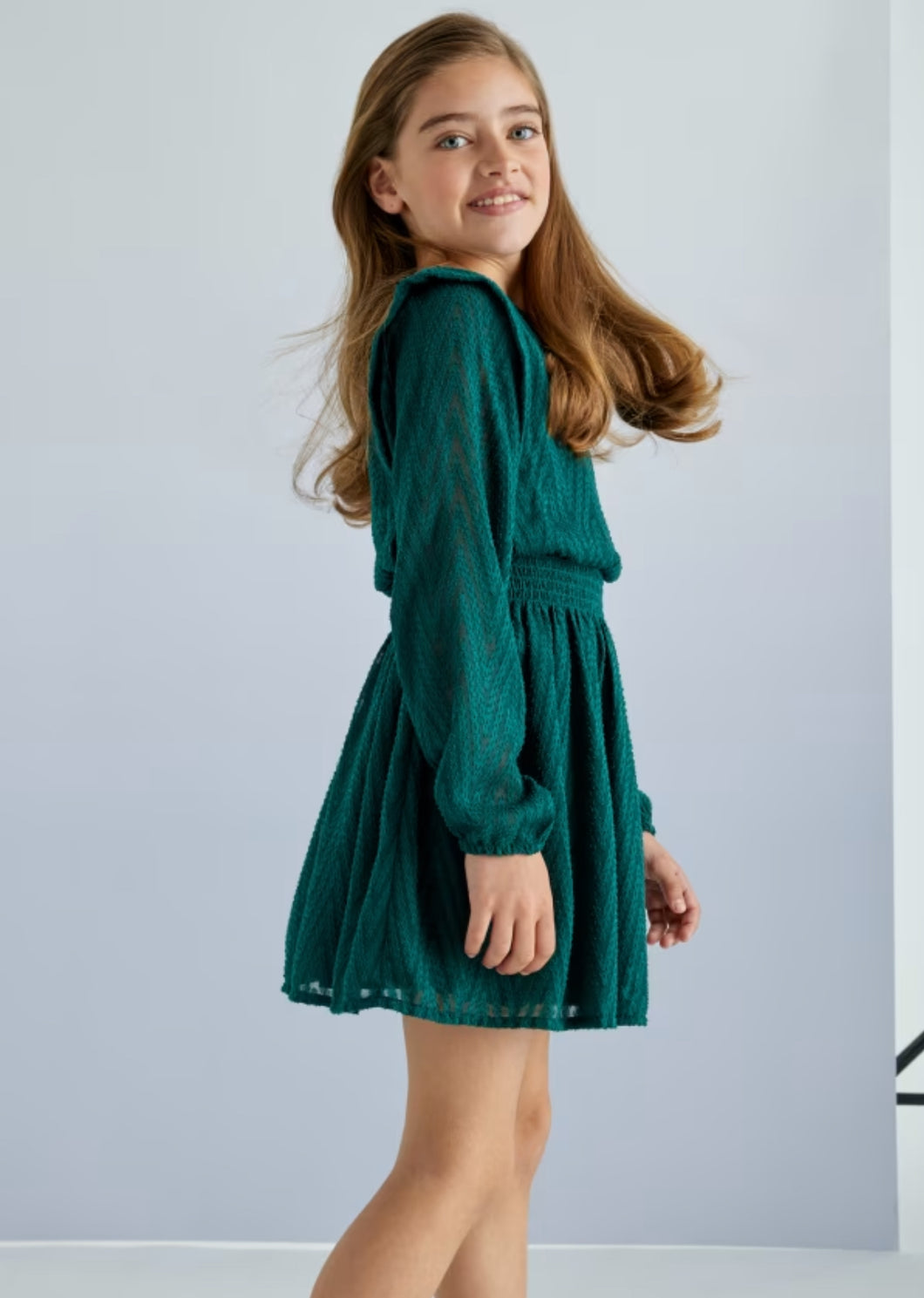 Green Pine Chiffon Dress