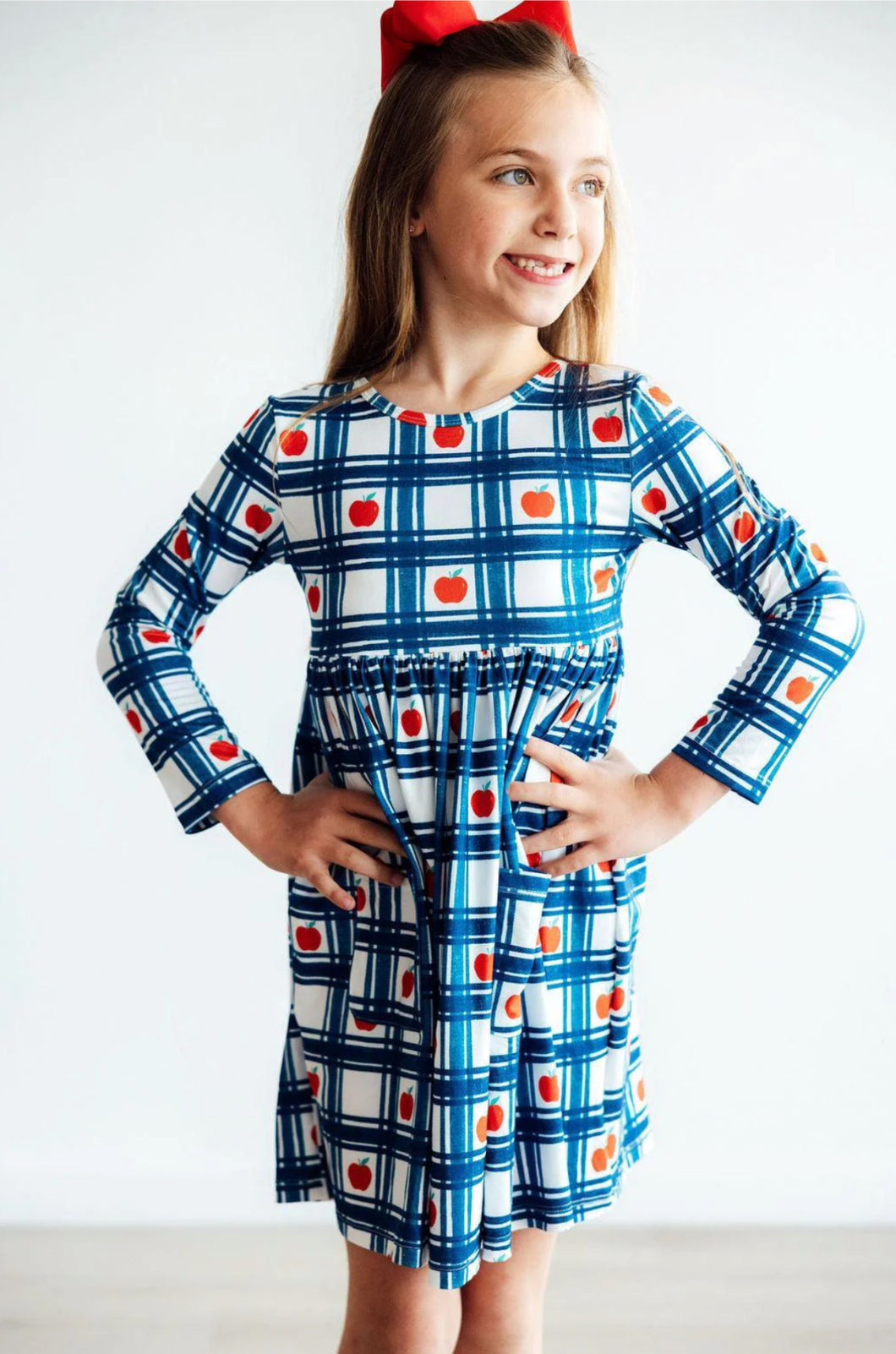 Plaid Apples Pocket Twirl