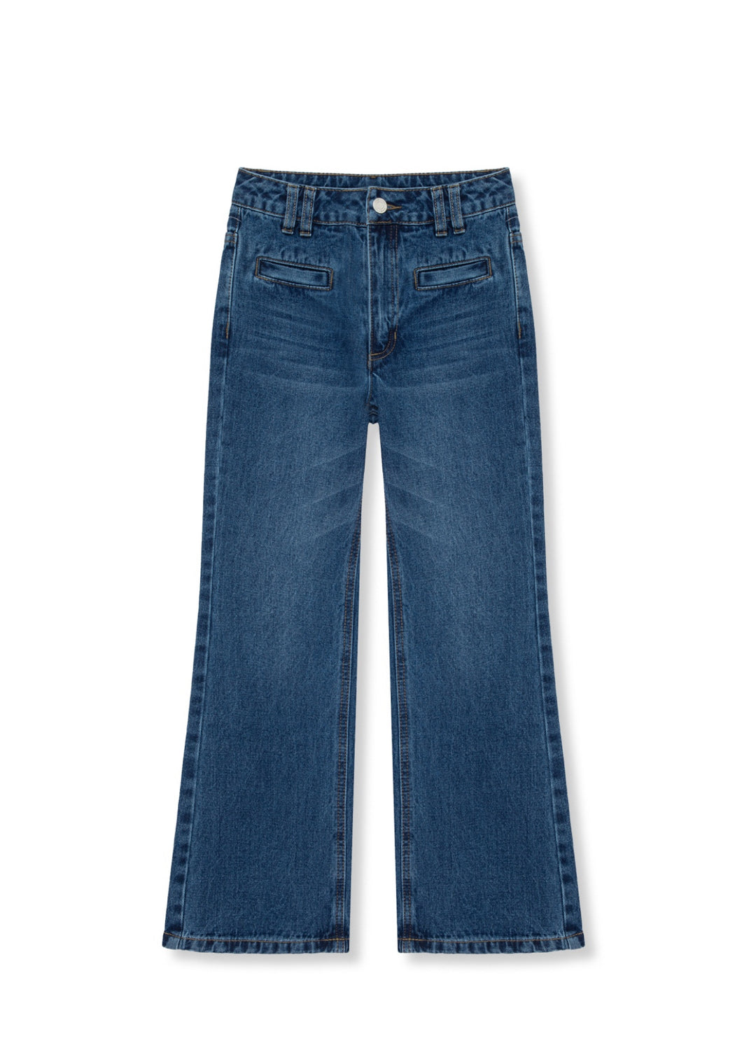 Mid Rise Wide Leg Jean