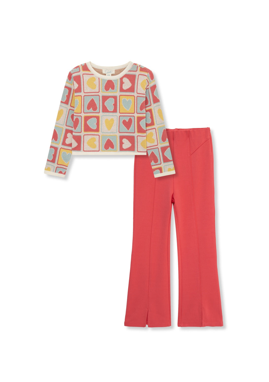 Heart Grid Pant Set