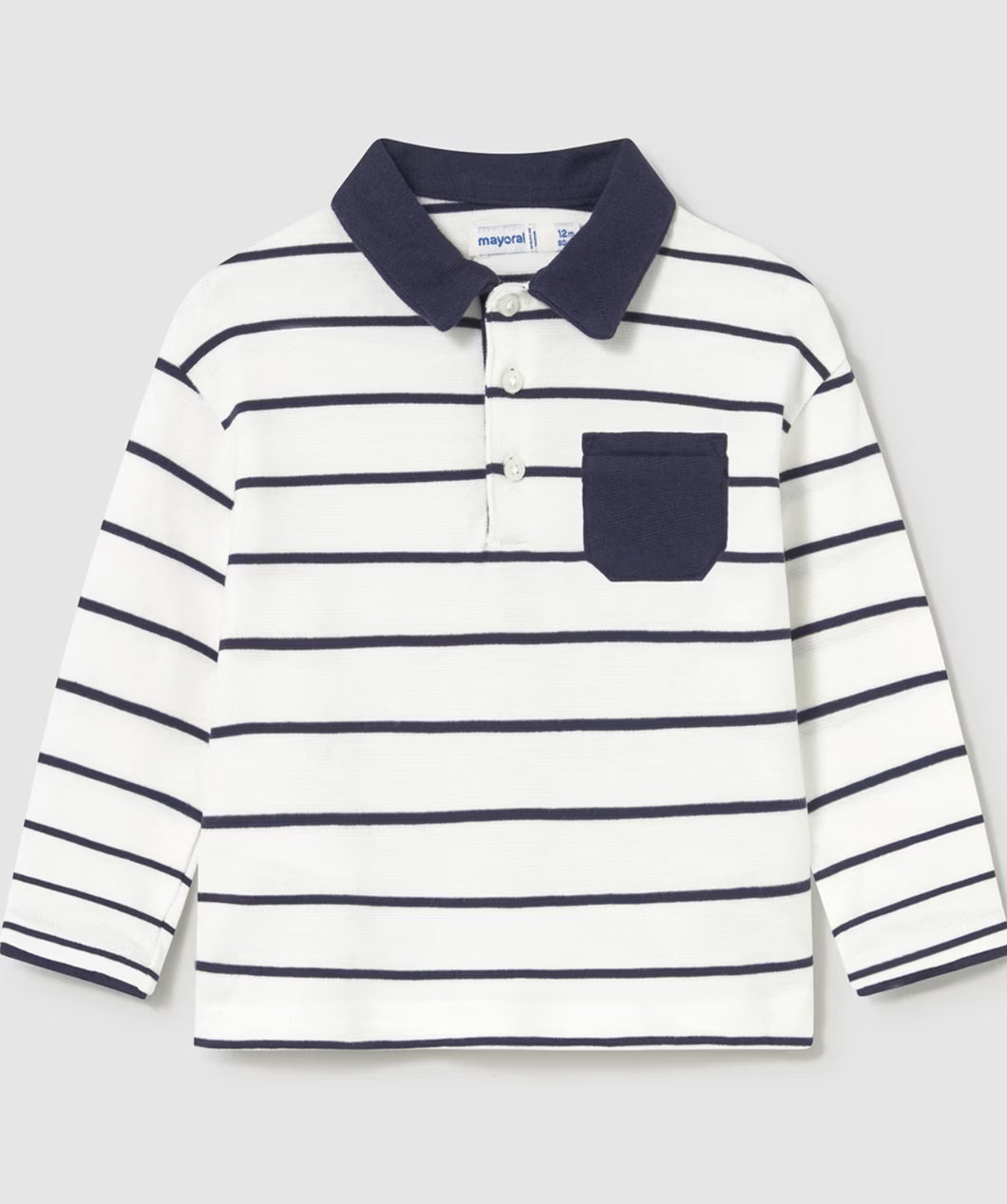 Navy White Contrast Polo