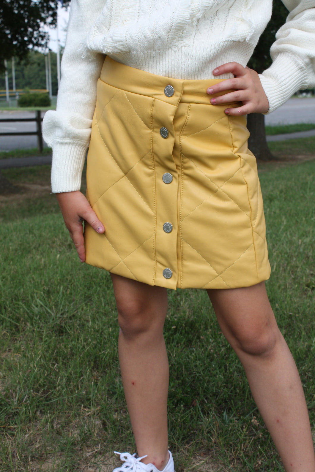 Yellow Quilted Skirt