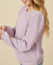 Load image into Gallery viewer, Lavender Knit Ribbed Top
