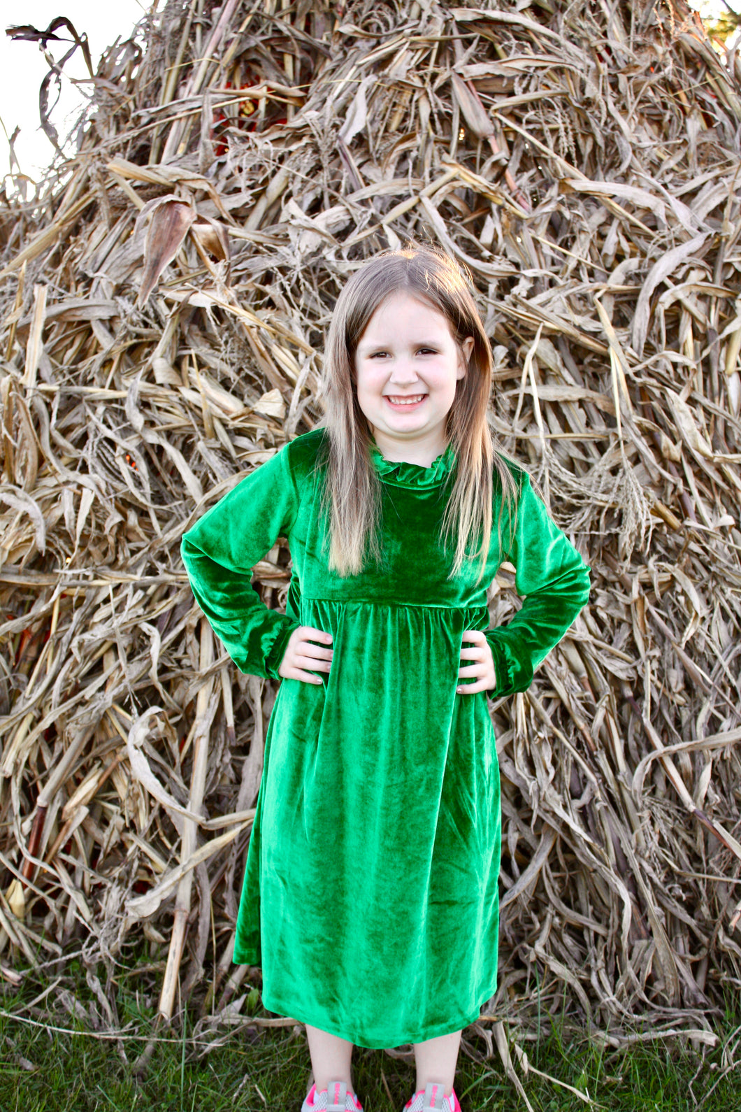 Kaitlin Green Velvet Dress