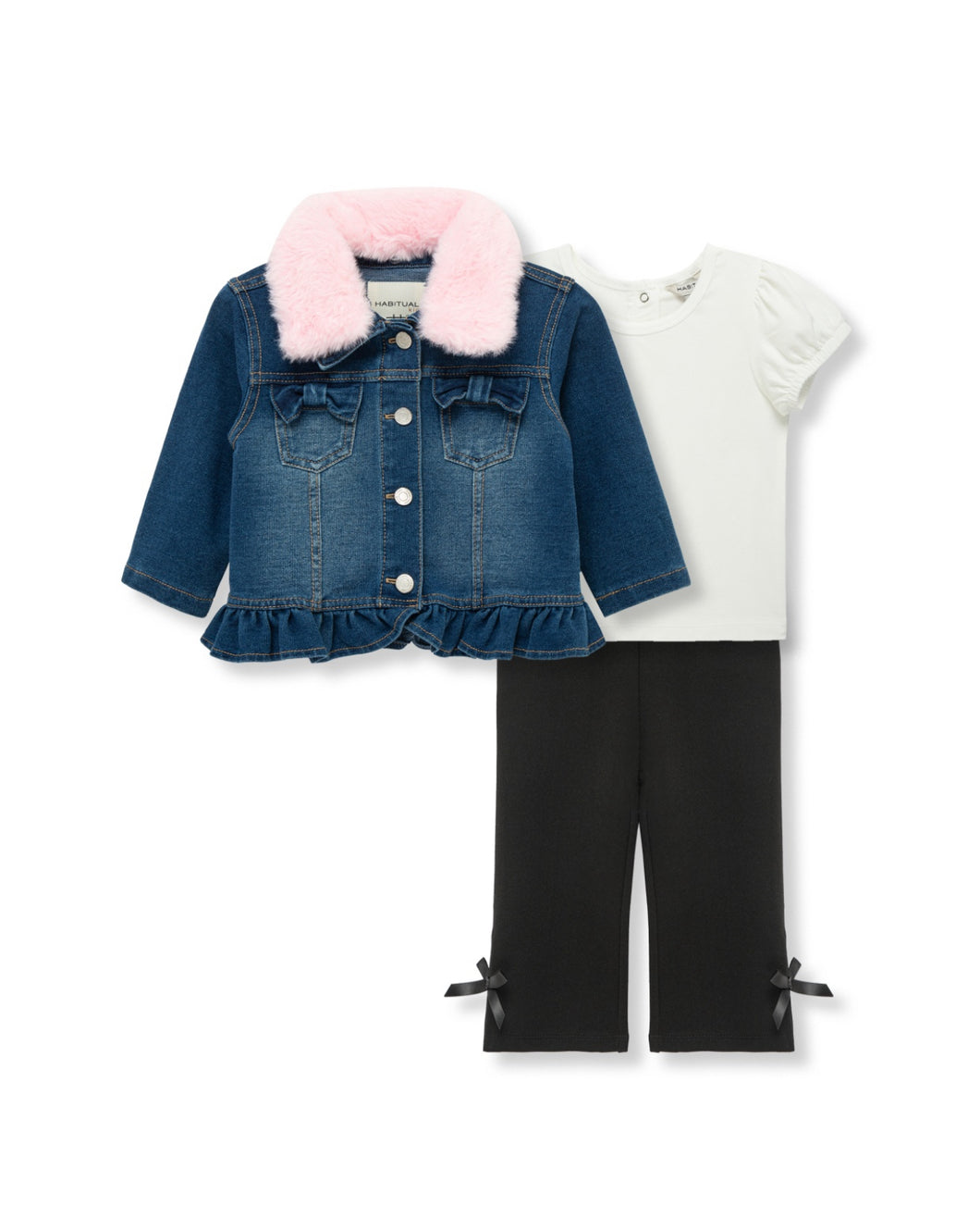 Pink Fuzzy Jacket 3PC Set