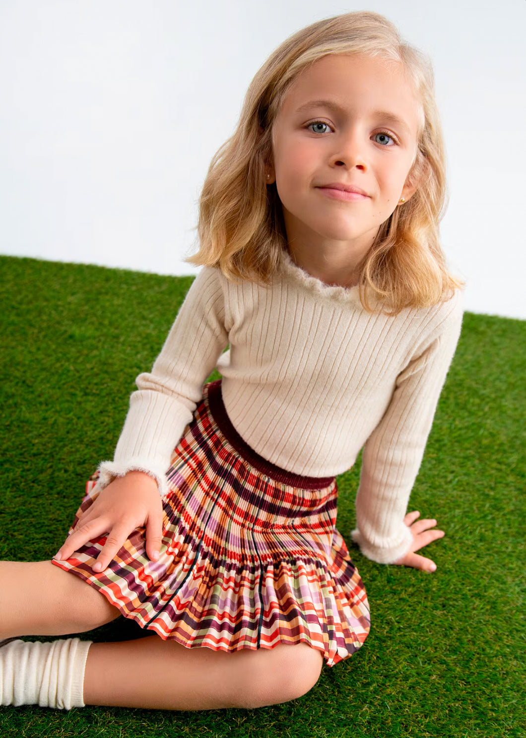 Mini Pleated Plaid Skirt