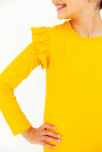 Load image into Gallery viewer, Mustard LS Ruffle Tee
