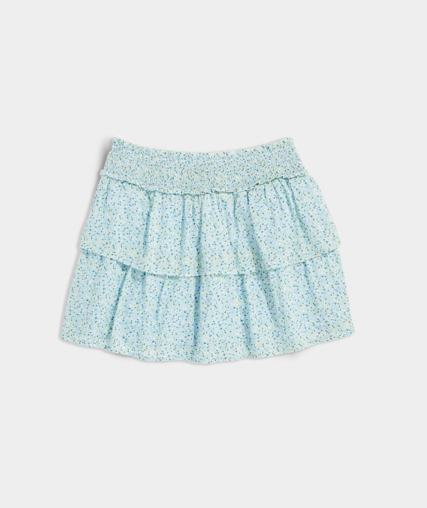 Tiny Floral Smocked Waist Skirt