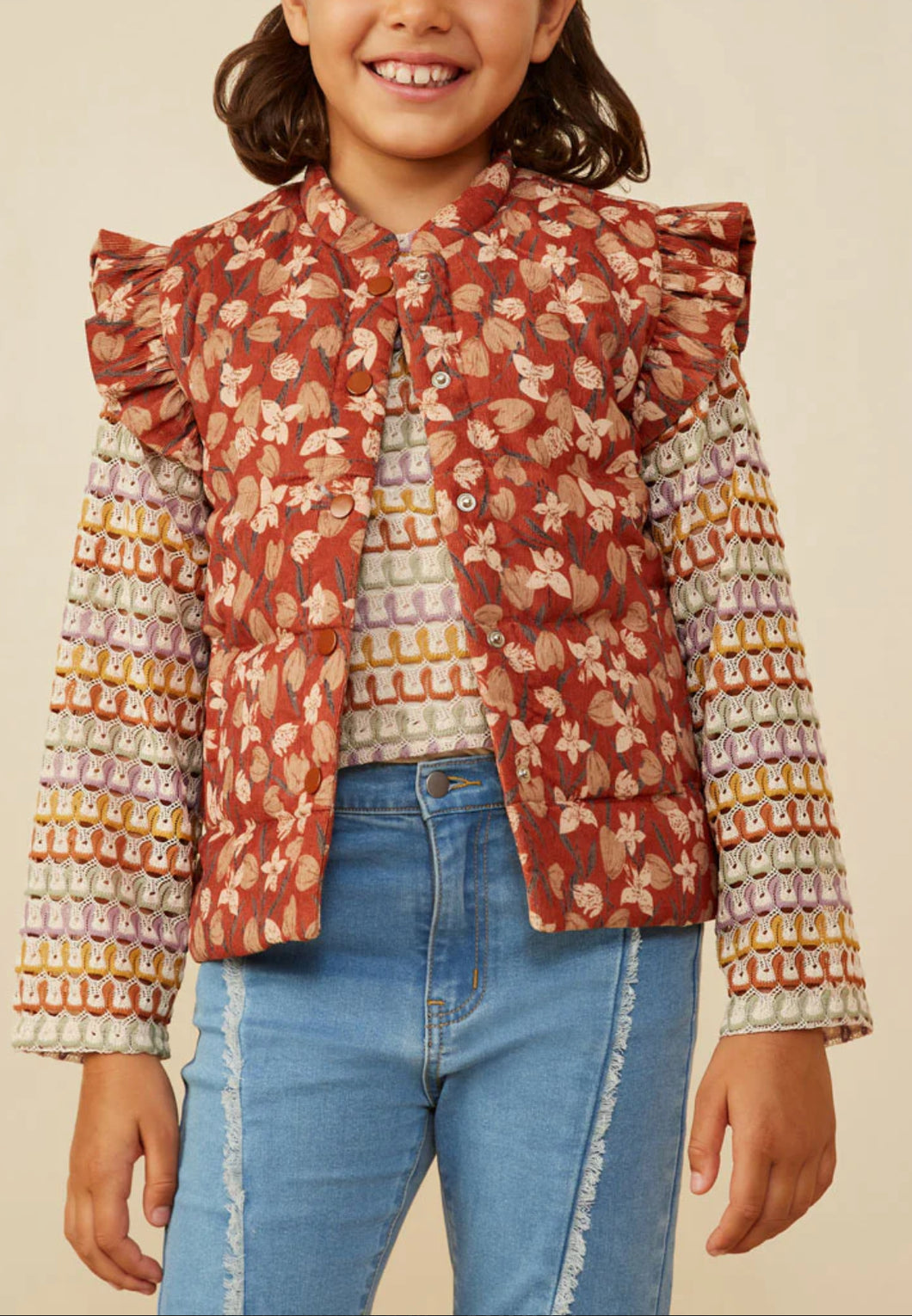 Padded Floral Vest