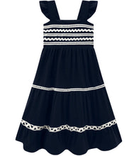 Load image into Gallery viewer, Navy Embellished Sundress
