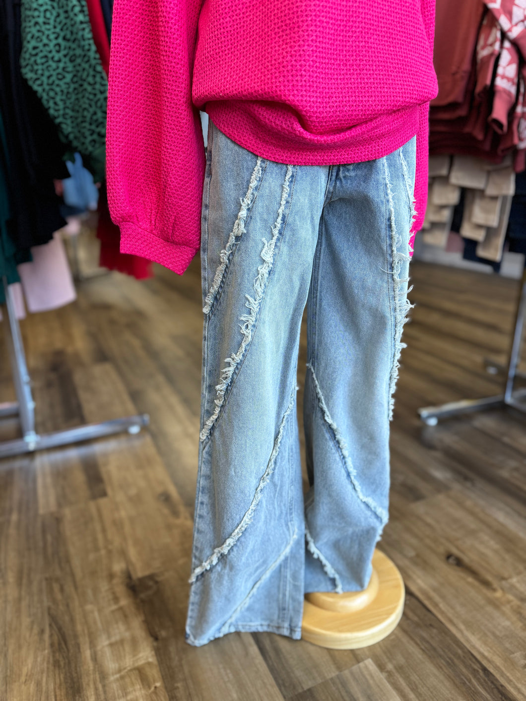 Fringe Straight Leg Jean