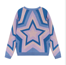 Load image into Gallery viewer, Purple Star Stripe Sweater
