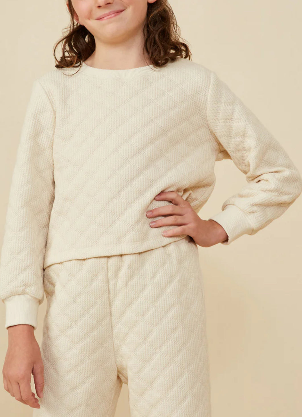 Quilted Knit Pullover