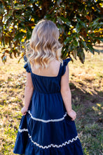 Load image into Gallery viewer, Navy Embellished Sundress

