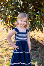 Load image into Gallery viewer, Navy Embellished Sundress
