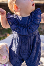 Load image into Gallery viewer, Estelle Blue Eyelet Ruffle
