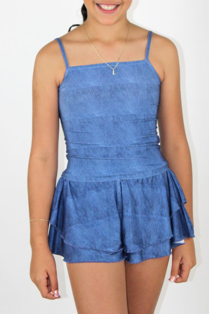 Denim Ruffle Short