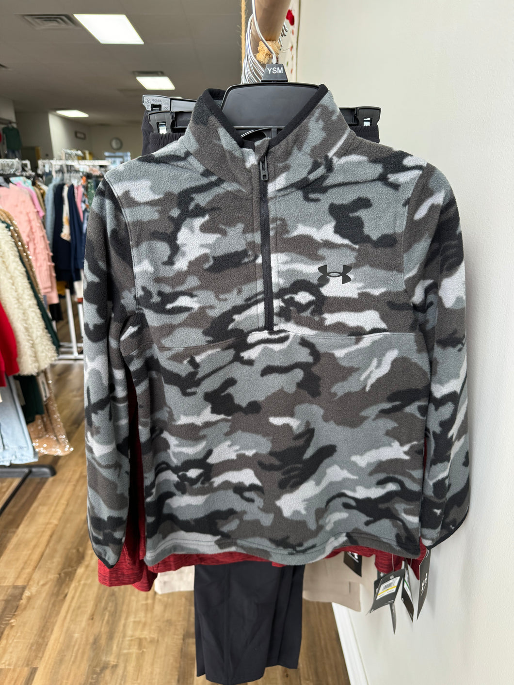 Boys UA Camo 1/4 Zip Fleece