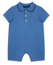 Load image into Gallery viewer, Blue Polo Romper
