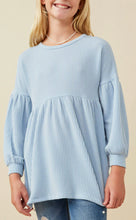 Load image into Gallery viewer, Blue Textured Babydoll Top
