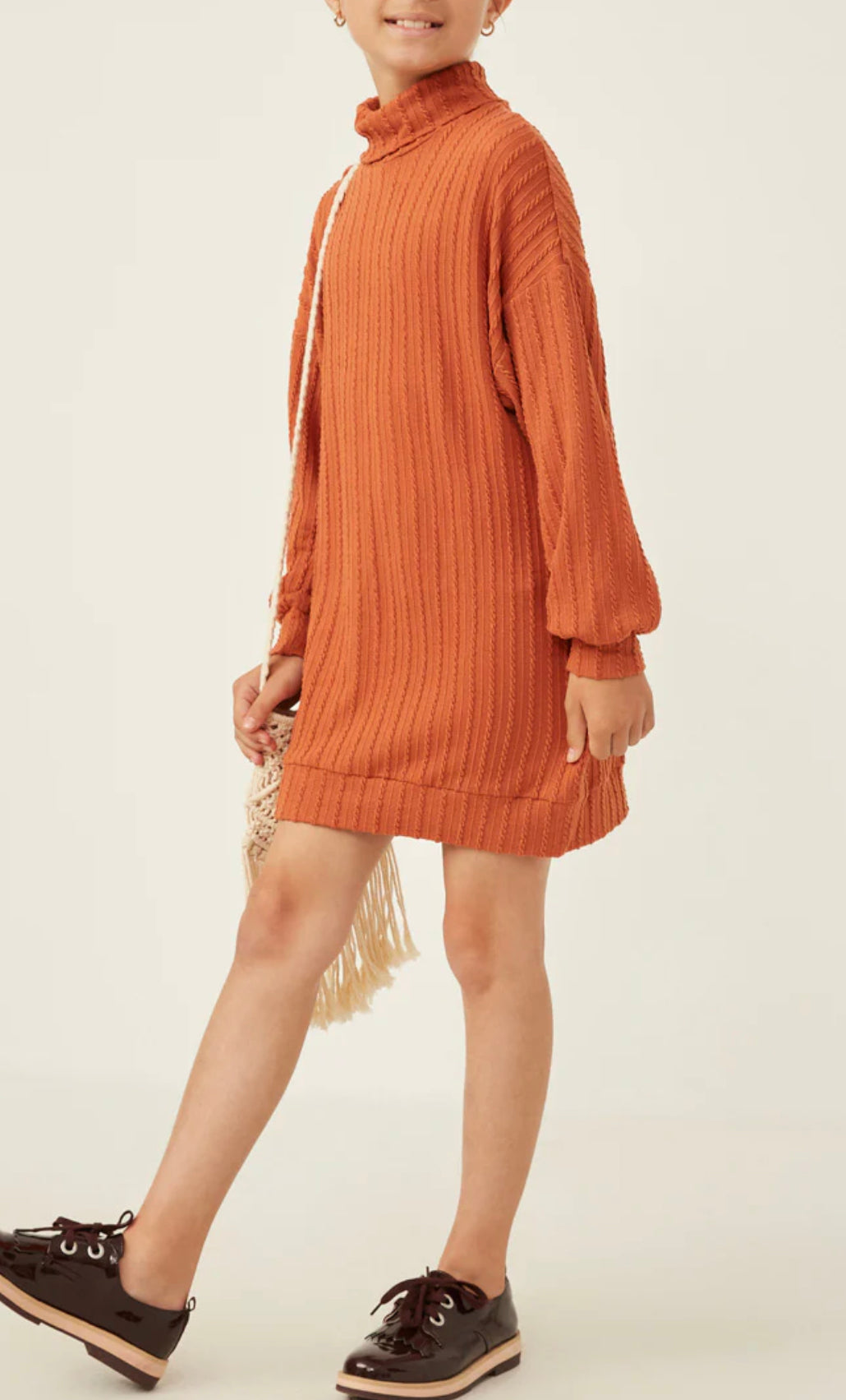 Cable Knit Turtleneck Tunic