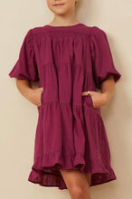 Load image into Gallery viewer, Berry Puff Sleeve Dress
