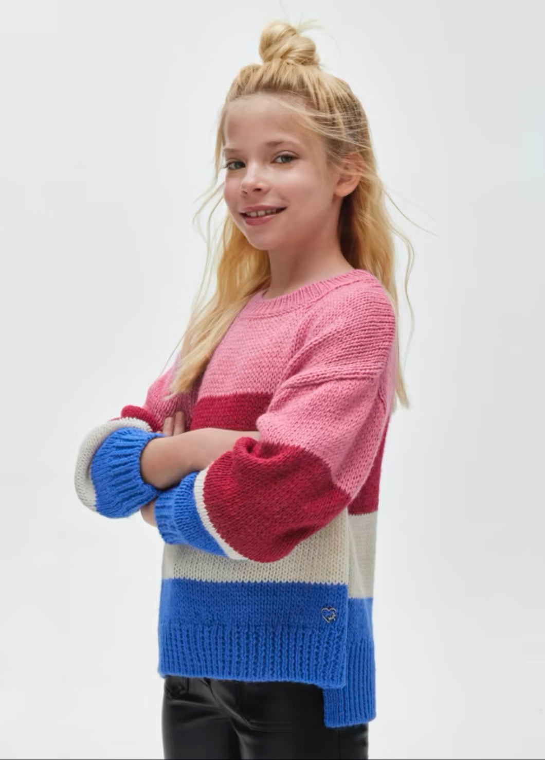 Blue & Pink Block Sweater