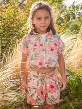 Load image into Gallery viewer, Floral Tangerine 2pc Top

