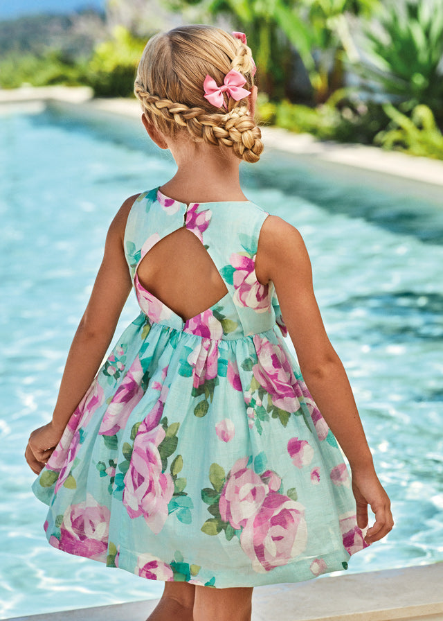 Aqua Floral Dress