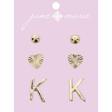 Load image into Gallery viewer, Gold Initial Earring Set
