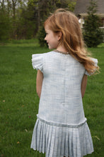 Load image into Gallery viewer, Blue Ruffle Cap Sleeve Dress
