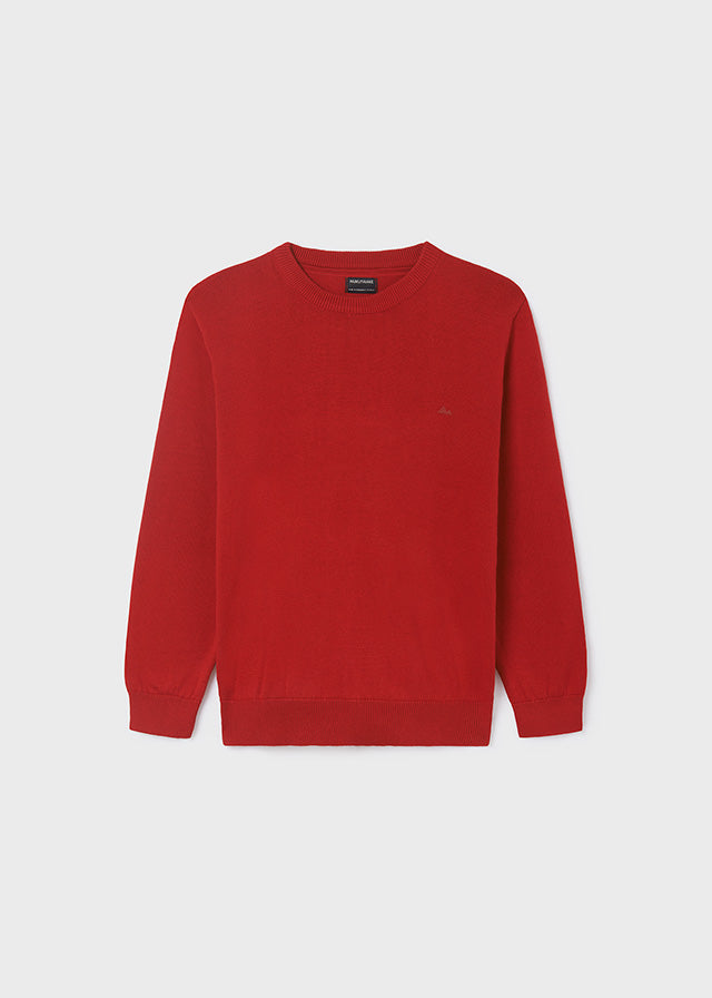 Red Basic Cotton Sweater