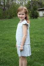 Load image into Gallery viewer, Blue Ruffle Cap Sleeve Dress
