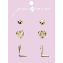 Load image into Gallery viewer, Gold Initial Earring Set
