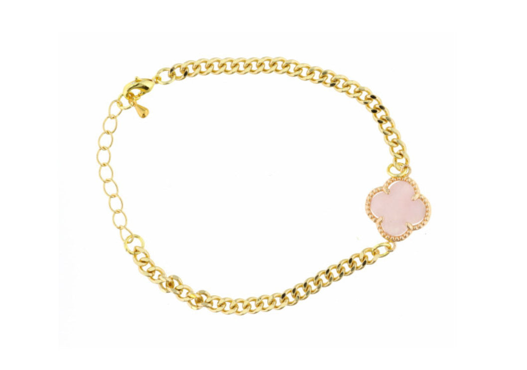 Rose Quartz Clover Bracelet