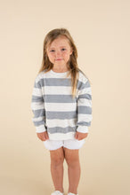 Load image into Gallery viewer, Cotton Gray Stripe Sweatshirt
